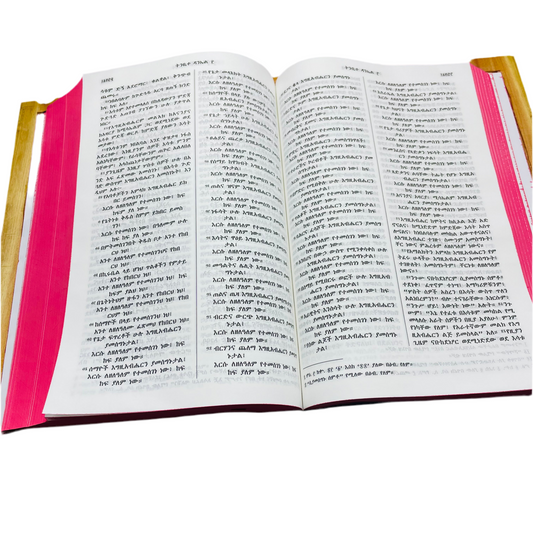 Ethiopian Amharic Bible Orthodox 81( መጽሐፍ ቅዱስ) covered by Handmade Carved wooden