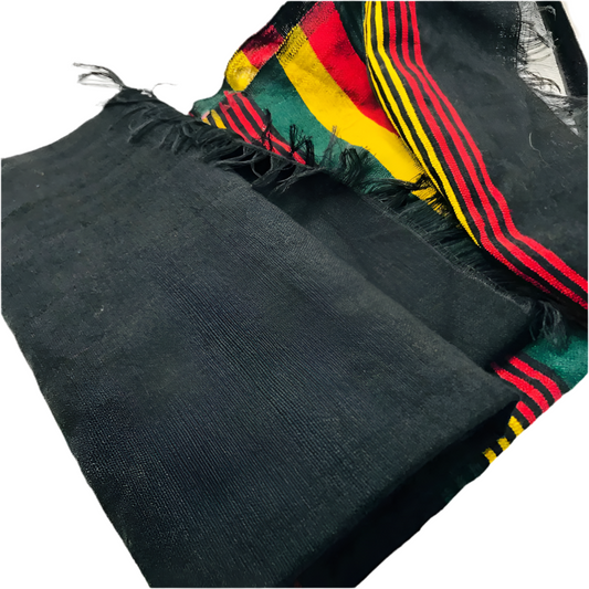 Handmade Ethiopian Cotton Scarf: Rastafarian Flag Shawl