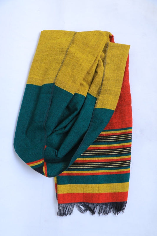 Ethiopian Traditional Woven Cotton Scarf / Shawl / Head wrap Handmade Rasta flag
