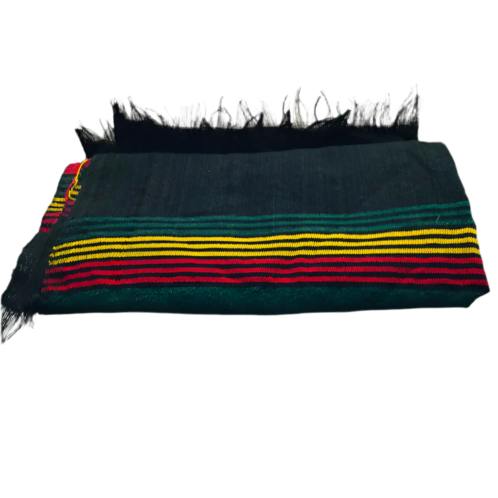 Handmade Ethiopian Cotton Scarf: Rastafarian Flag Shawl